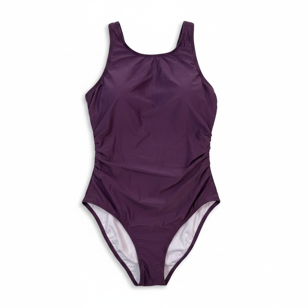 Cupshe NWT Plum Lucky Break Tummy Control PowerMesh One Piece Swimsuit Large